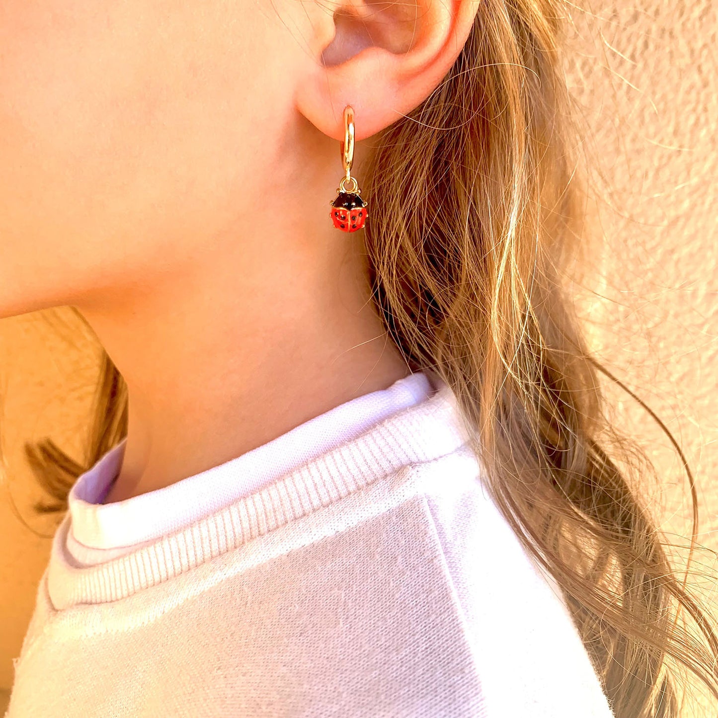 Pendientes Dorados Mujer Mariquitas