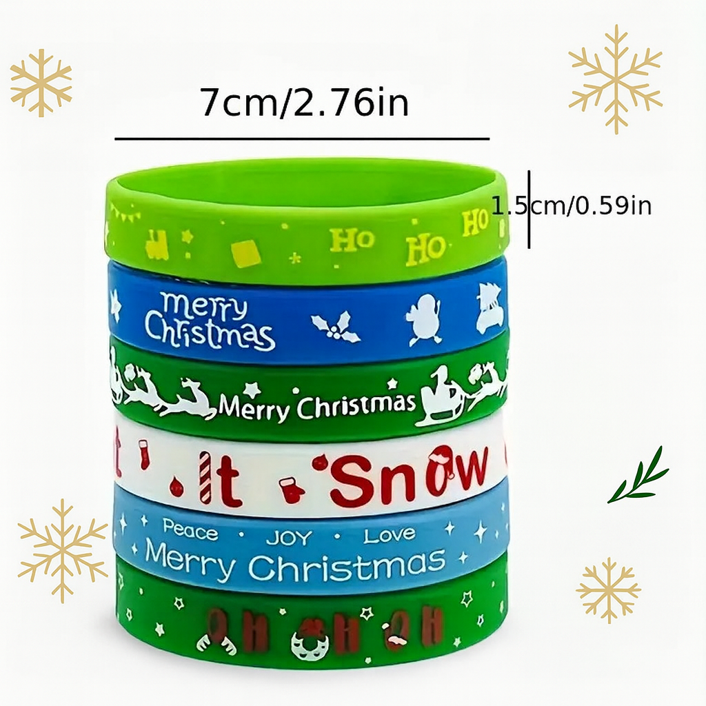 🎀Pulseras Elásticas Navideñas de Goma🎀