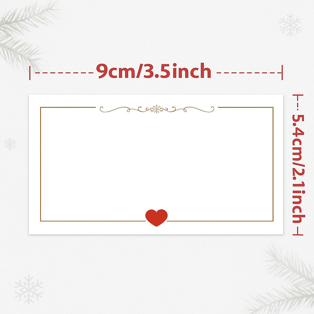 ✨ Tarjetas de Dedicatoria Navideñas con Detalle de Corazón ❤️