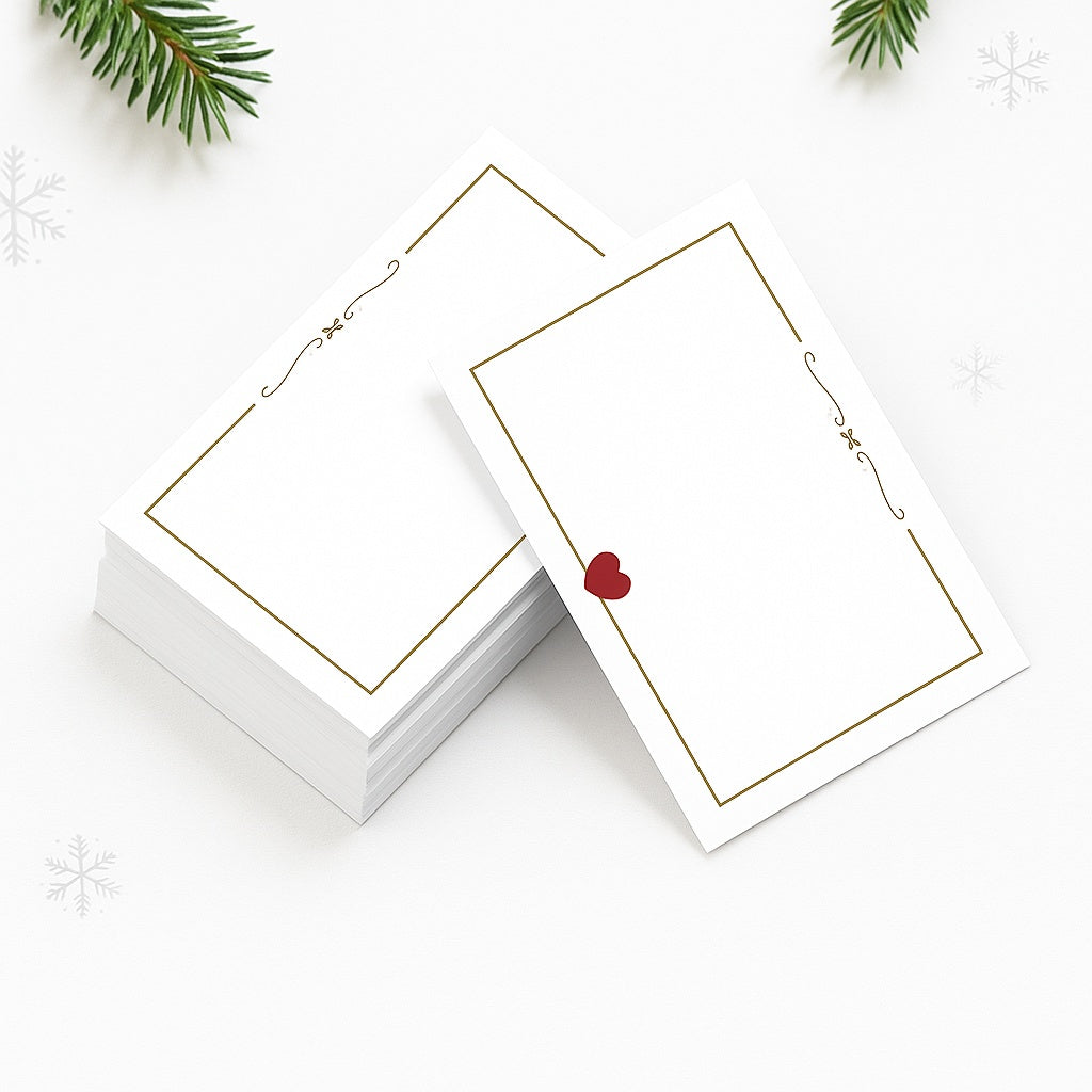 ✨ Tarjetas de Dedicatoria Navideñas con Detalle de Corazón ❤️