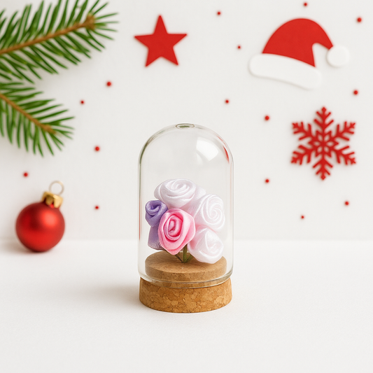 🌹 Frascos de Cristal con Rositas Navideñas 🌹