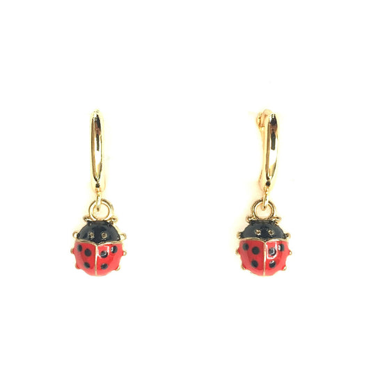 Pendientes Dorados Mujer Mariquitas