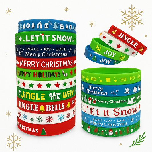 🎀Pulseras Elásticas Navideñas de Goma🎀