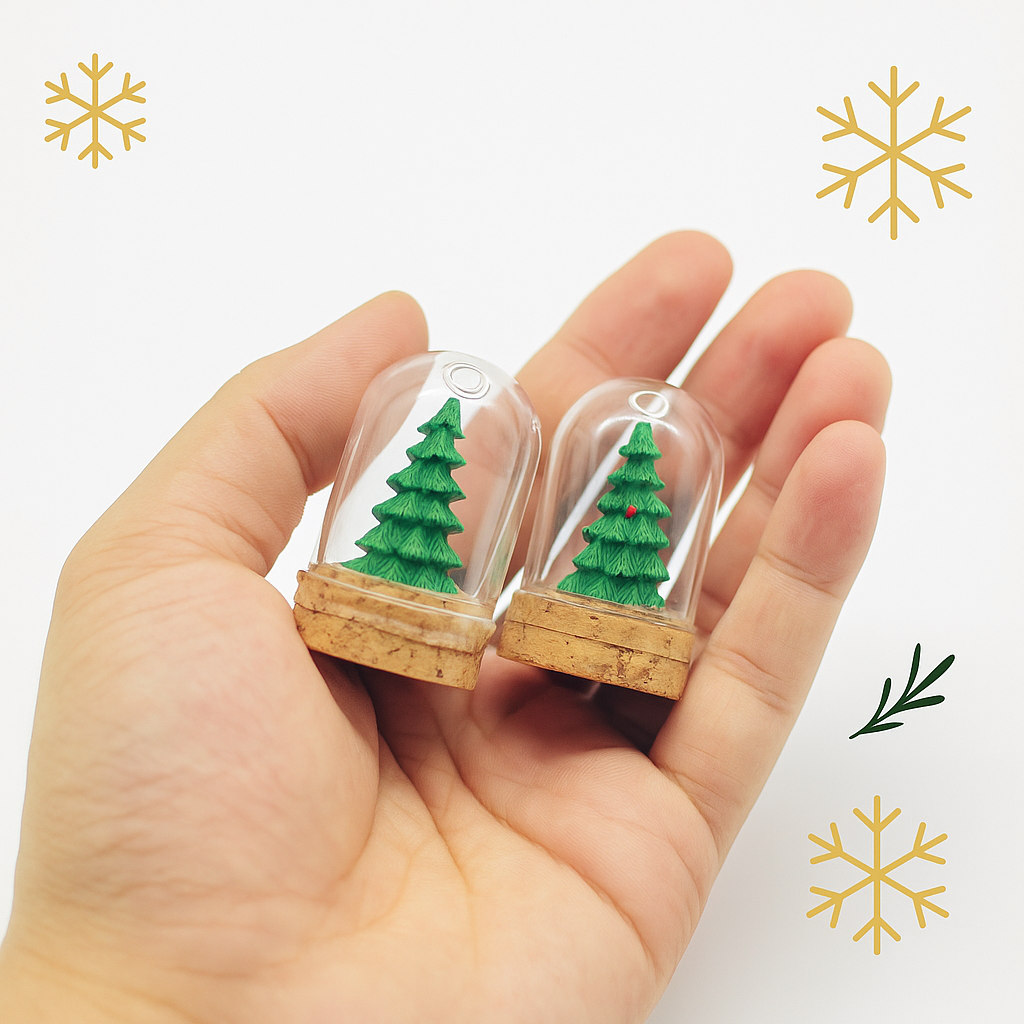 🎄 Frasco Navideño con Árbolito en Miniatura 🎄