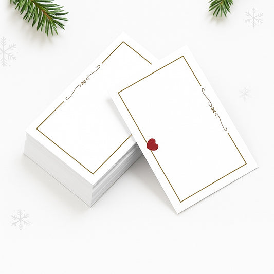 ✨ Tarjetas de Dedicatoria Navideñas con Detalle de Corazón ❤️